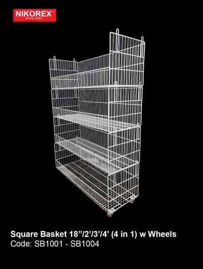 SB1001 - SB1004 Square Basket (4 in 1) w Wheels