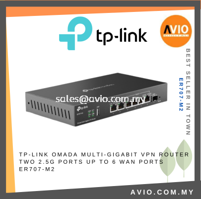 TP-LINK Tplink Omada Multi Gigabit RJ45 LAN WAN Network IP VPN Router 2x 2.5G 6x 1G Ports 1x SFP Port 1x USB ER707-M2