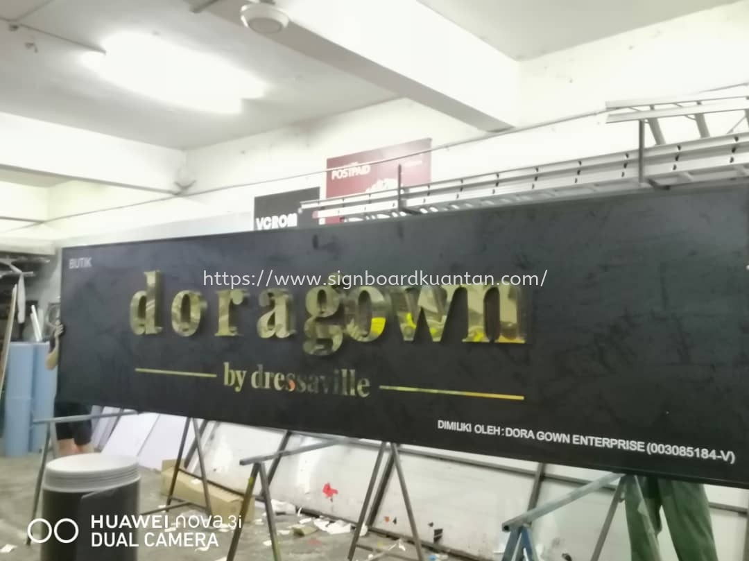 DORAGOWN OUTDOOR 3D LED STAINLESS STEEL BACKLIT SIGNAGE AT KUANTAN AIR PUTIH 