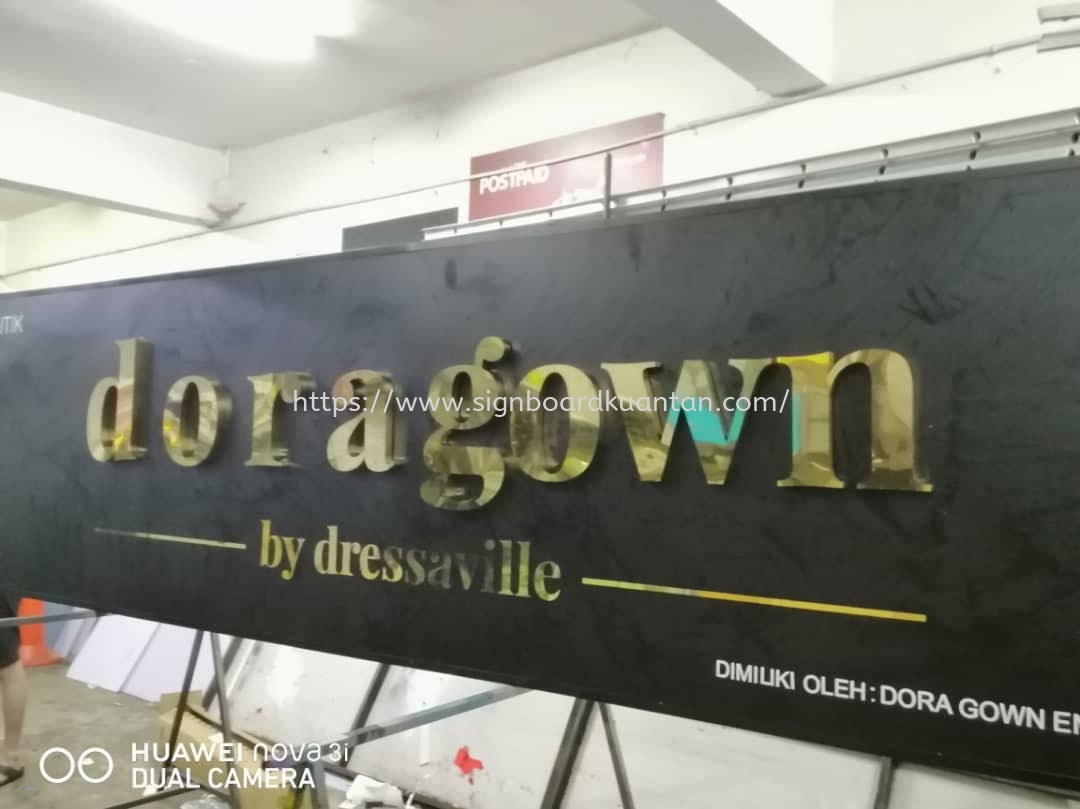 DORAGOWN OUTDOOR 3D LED STAINLESS STEEL BACKLIT SIGNAGE AT KUANTAN AIR PUTIH 