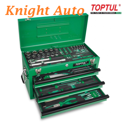 TOPTUL Professional Mechanical Tool Set W/3-Drawer Tool Chest (114 Pcs) GCAZ114A M001