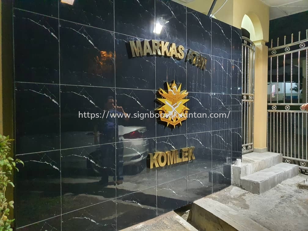 MARKAS ATM KOMLEX OUTDOOR STAINLESS STEEL 3D LETTERING SIGNAGE AT KUANTAN AIR PUTIH 