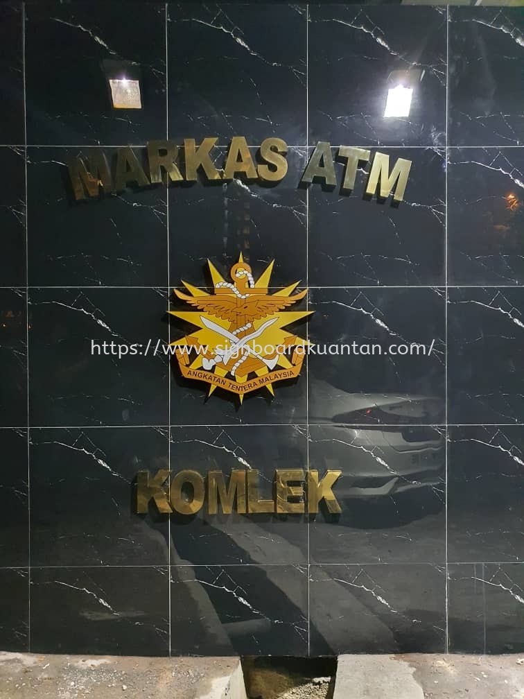 MARKAS ATM KOMLEX OUTDOOR STAINLESS STEEL 3D LETTERING SIGNAGE AT KUANTAN AIR PUTIH 