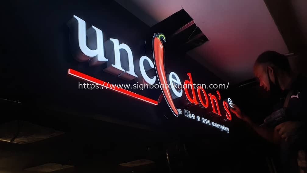 UNCLE DON'S RESTORAN OUTDOOR 3D LED BOXUP FRONTLIT SIGNAGE AT KUANTAN AIR PUTIH 