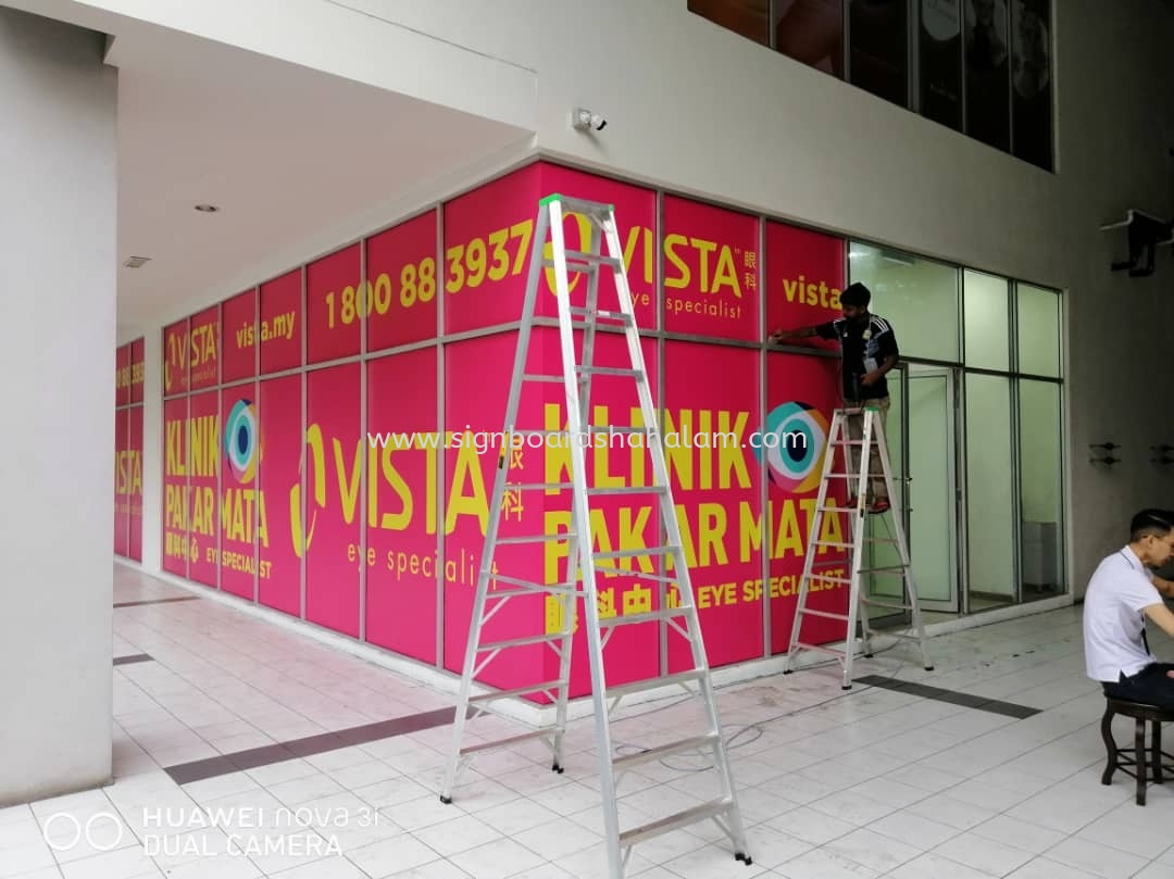 VISTA EYE KLINIK OUTDOOR INKJET GLASS STICKER AT KUALA LUMPUR 