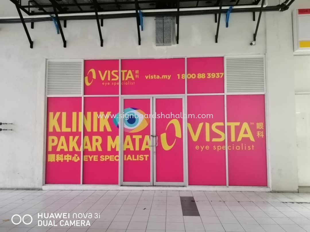 VISTA EYE KLINIK OUTDOOR INKJET GLASS STICKER AT KUALA LUMPUR 