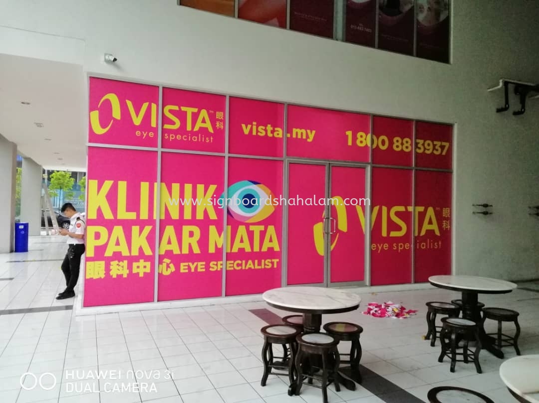 VISTA EYE KLINIK OUTDOOR INKJET GLASS STICKER AT KUALA LUMPUR 