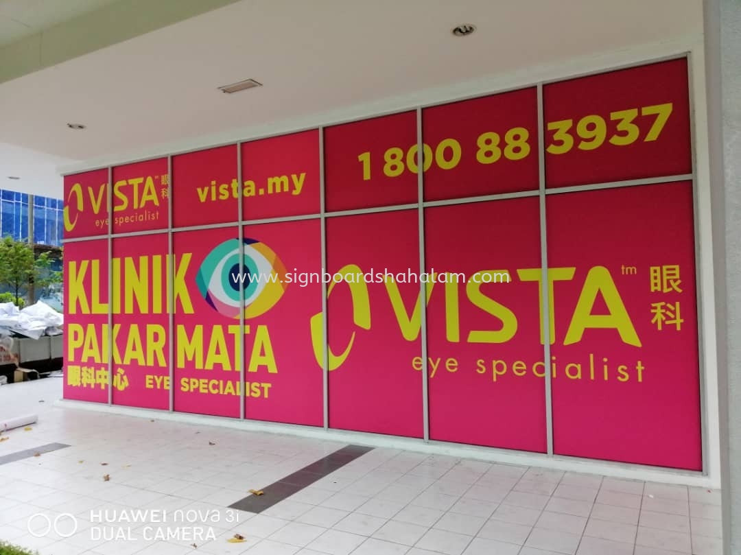 VISTA EYE KLINIK OUTDOOR INKJET GLASS STICKER AT KUALA LUMPUR 