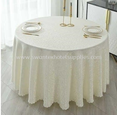  (READY STOCK) Ivory Color Table Cloth  116" (295cm round ) 