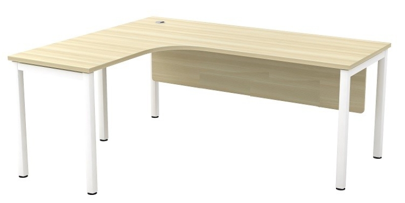 L Shape table with U metal leg