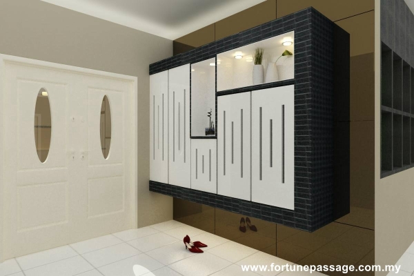 Custom Shoe Cabinet 3D Design By Skudai Contractor 