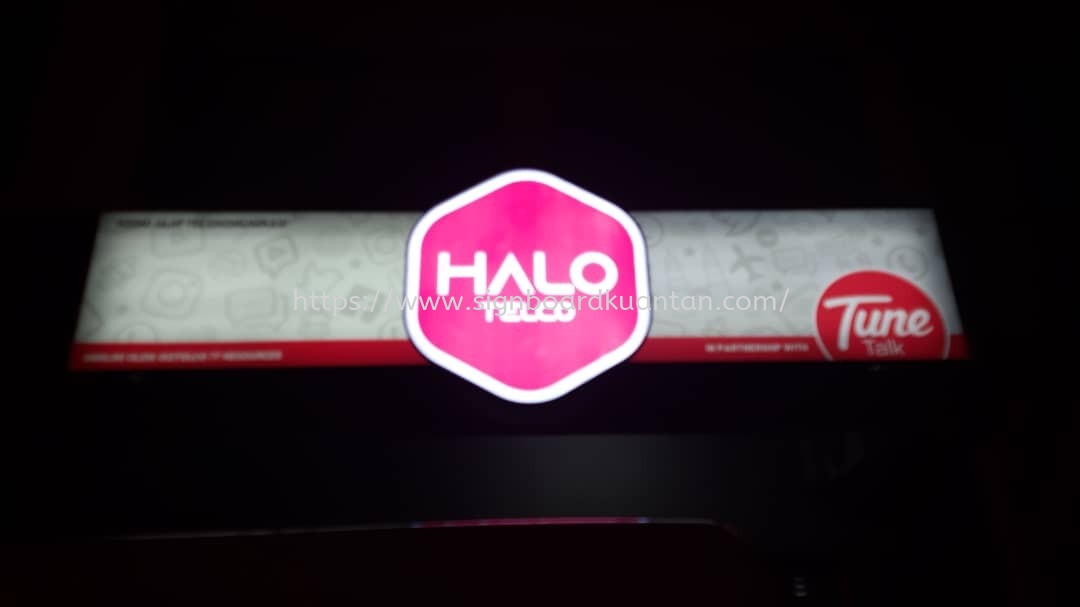 HALO TELCO OUTDOOR LIGHTBOX WITH 3D LED FRONTLIT LOGO AT KUANTAN AIR PUTIH 