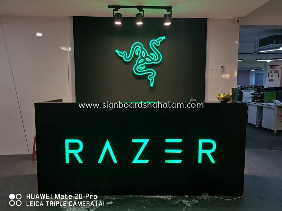 RAZER GAMING INDOOR 3D LED BOXUP LETTERING & LOGO SIGNAGE