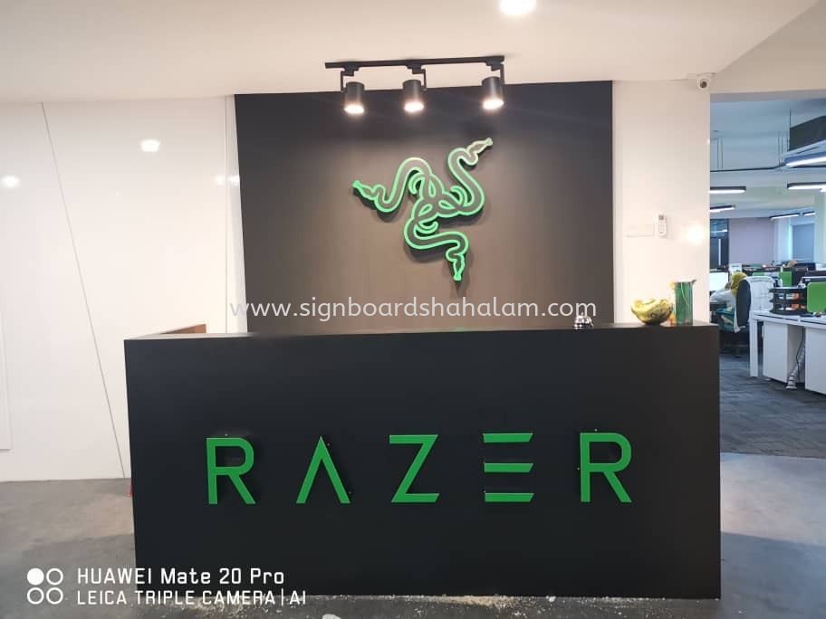 RAZER GAMING INDOOR 3D LED BOXUP LETTERING & LOGO SIGNAGE