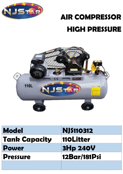 NJSTAR AIR COMPRESSOR NJS110312(HIGH PRESSURE)