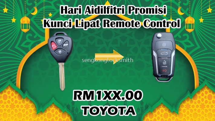 Hari Raya Promosi buat baru satu kunci lipat remote kunci kereta 