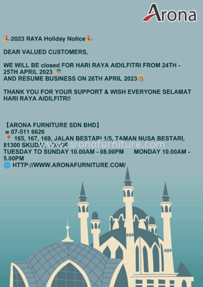 Raya  Holidays Notice