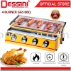 DESSINI ITALY CE Approval Stainless Steel Gas BBQ Grill Stove 2800Pa Non Stick Roast Bake Barbecue Roaster (4 Burner) Appliances Kitchen & Dining Supply