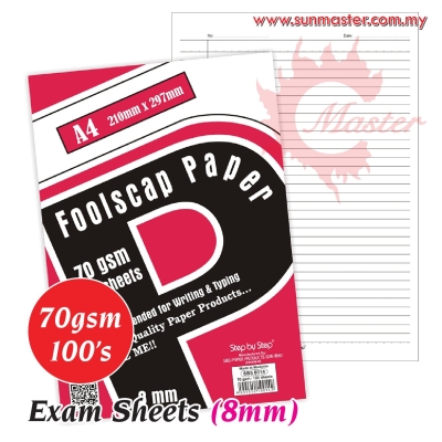 70gsm x 100sheets Exam Sheet (8mm)