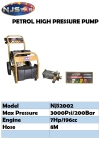 NJSTAR HIGH PRESSURE CLEANER PUMP NJS2002 NJSTAR HIGH PRESSURE CLEANER PUMP