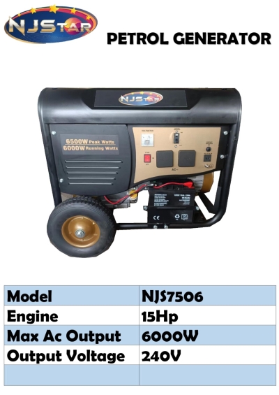 NJSTAR 6000W PETROL GENERATOR NJS7506