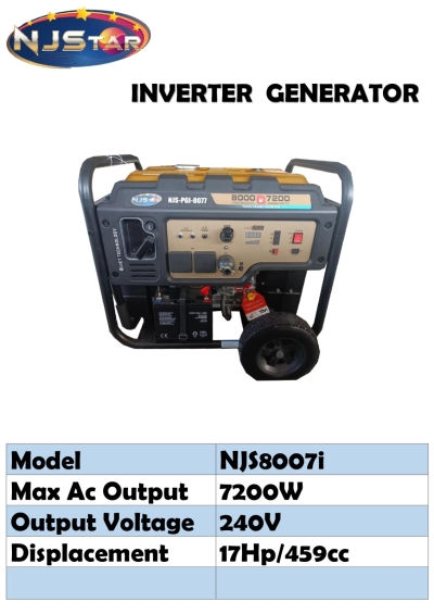 NJSTAR 7000W PETROL INVENTER GENERATOR NJS8007i