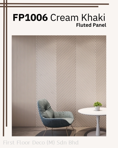 FP1006 - CREAM KHAKI - FLUTED WALL PANEL I - AFTER INSTALLATION