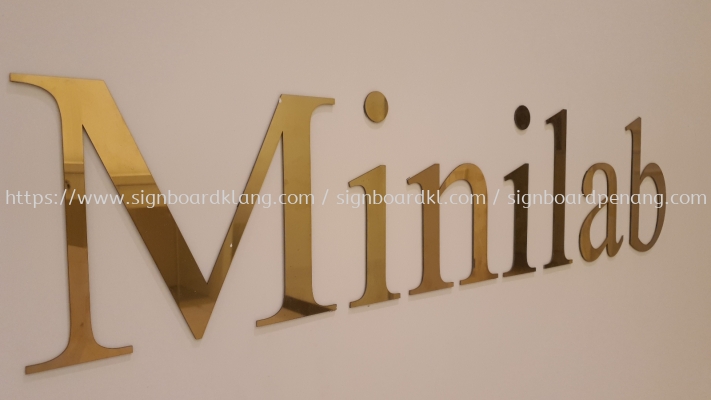 idos stainless steel gold mirror laser cut out lettering indoor signage signboard at johor 