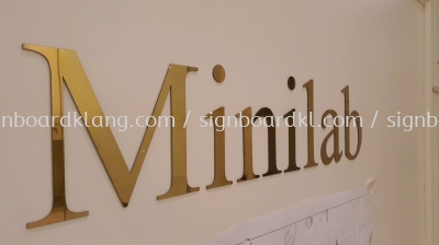 idos stainless steel gold mirror laser cut out lettering indoor signage signboard at johor 