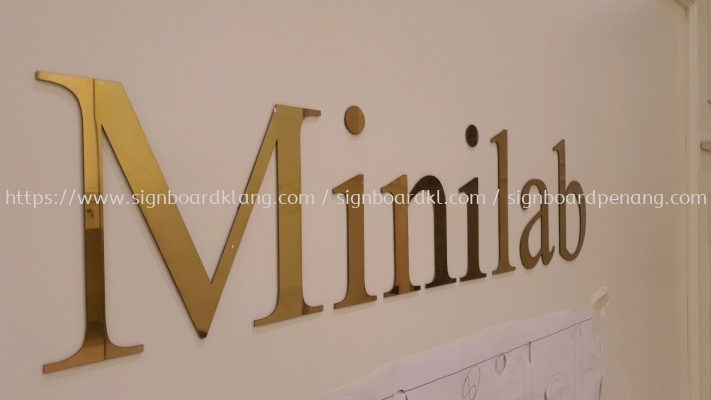 idos stainless steel gold mirror laser cut out lettering indoor signage signboard at johor 