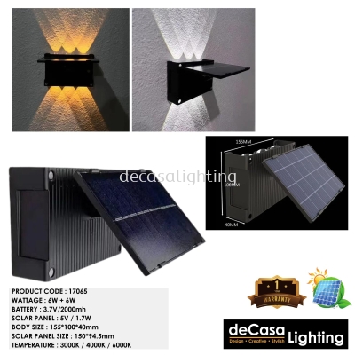 Outdoor Solar IP65 Effect Wall Light (17065)