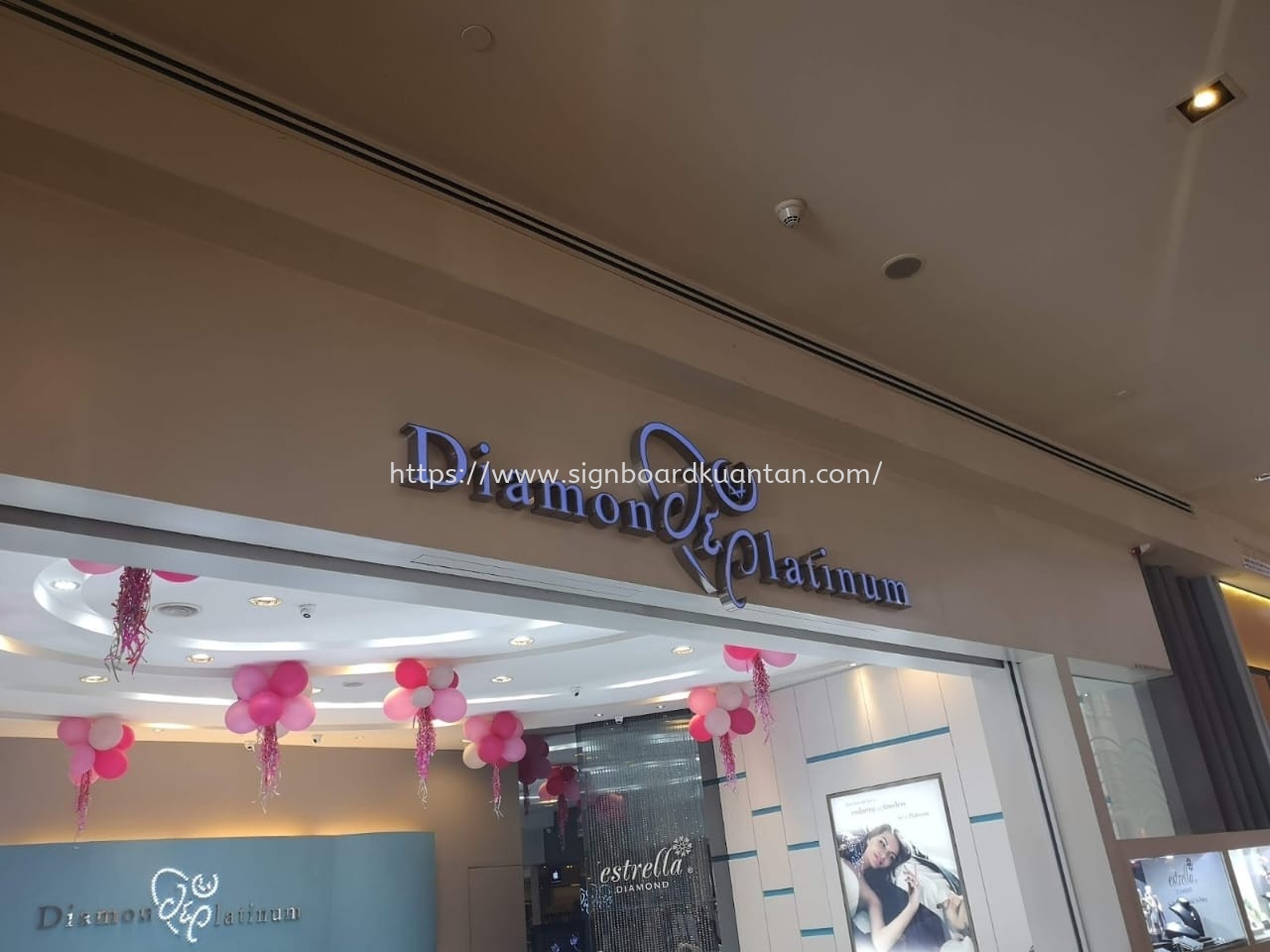 DIAMOND & PLATINUM INDOOR 3D LED FRONTLIT SIGNAGE AT KUANTAN AIR PUTIH 