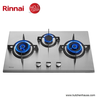 Rinnai 76cm Dapur Gar 3 Tungku Keluli Tahan Karat RB-38HS