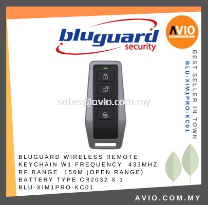 Bluguard Wireless Alarm Remote Keychain for W1 On Off Trigger Alarm 433MHz CR2032 Battery Ximple BLU-XIM1PRO-KC01