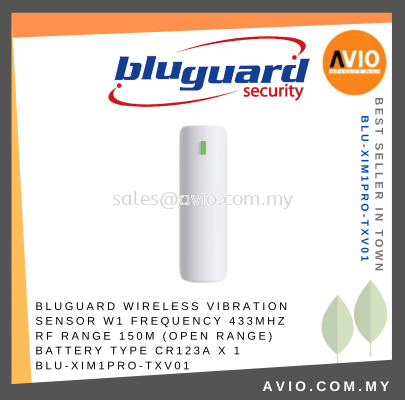 Bluguard Wireless Alarm Vibration Sensor for W1 433MHz Power by CR123A Battery 150 Meter Ximple BLU-XIM1PRO-TXV01