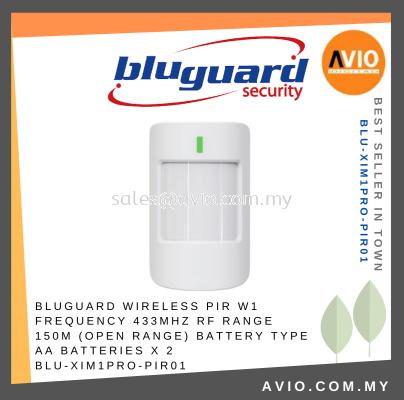 Bluguard Wireless Alarm PIR Motion Sensor for W1 433MHz Power by 2x AA Battery 150 Meter Ximple BLU-XIM1PRO-PIR01