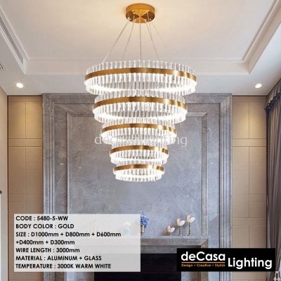 High Ceiling Modern 5 Layer Chandelier Light (5480)