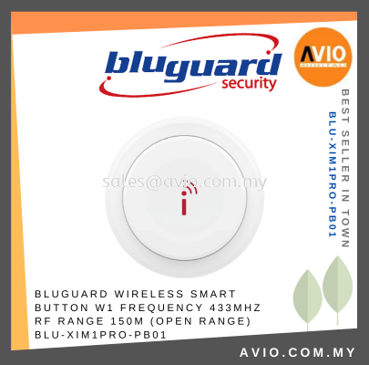 Bluguard Wireless Alarm Wireless Smart Button for W1 433MHz Power Battery Included 150 Meter Ximple BLU-XIM1PRO-PB01