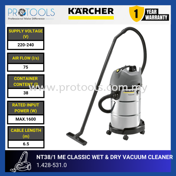 KARCHER NT38/1 ME WET AND DRY VACUUM CLEANER | 1.428 - 531.0