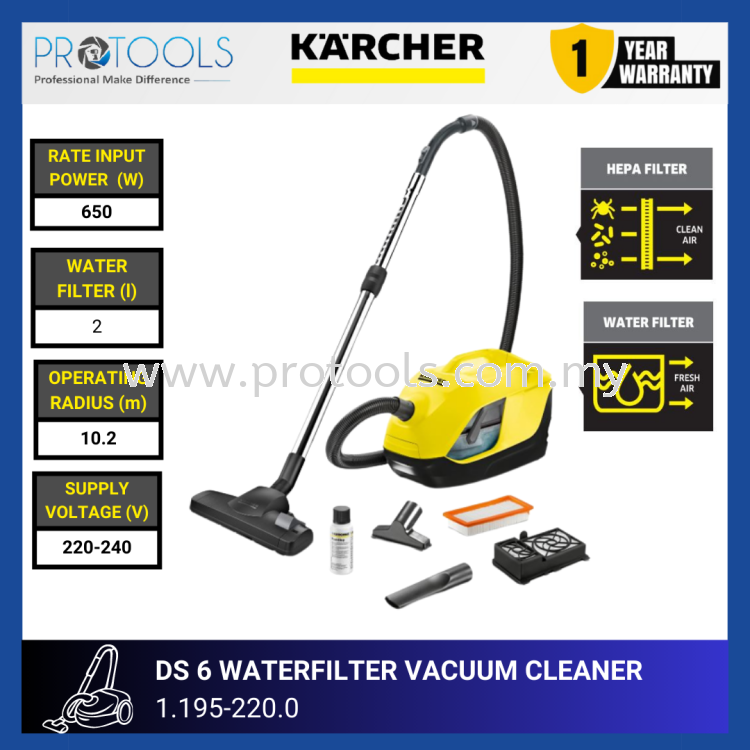 KARCHER DS 6 WATER FILTER VACUUM CLEANER | 1.195 - 220.0