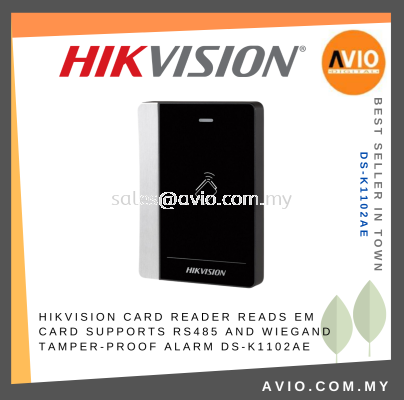 Hikvision Door Access Control 125KHz EM ID RFID Card Reader RS485 Wiegand W26 W34 IP64 Dust proof DS-K1102AE