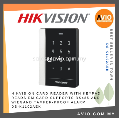 Hikvision Door Access Control 125KHz EM ID RFID Card Keypad Password Reader RS485 Wiegand W26 W34 IP64 Dust DS-K1102AEK