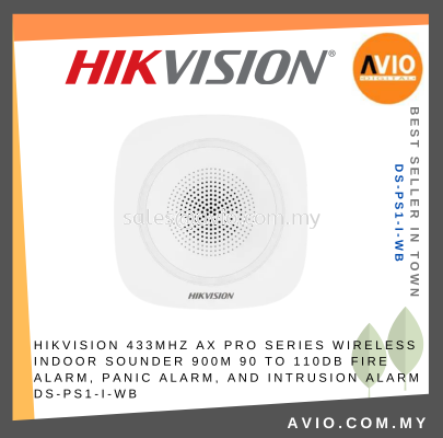 Hikvision Wireless AX PRO Wireless Alarm Indoor Siren 433MHz 110dB LED Indicator Fire Panic Configure by APP DS-PS1-I-WB