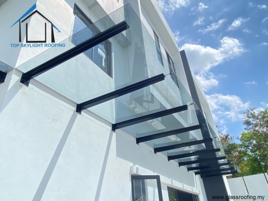 T-Beam Frame Glass Awning