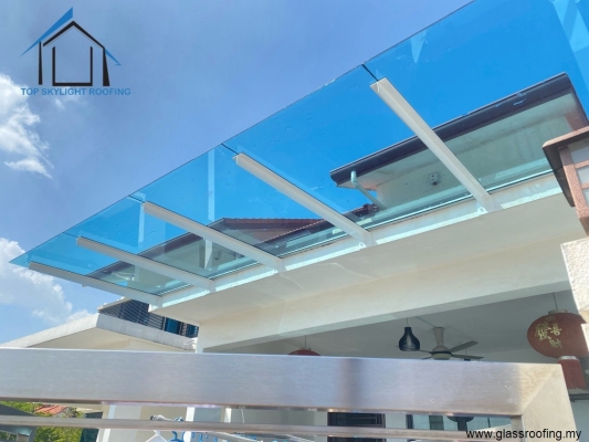 T-Beam Frame Glass Awning