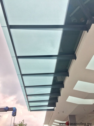 T-Beam Frame Glass Awning