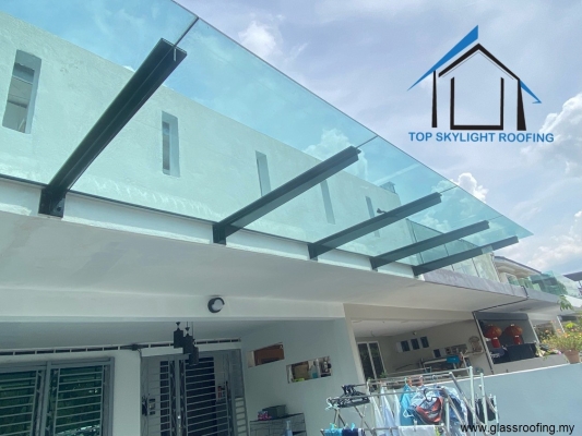 T-Beam Frame Glass Awning