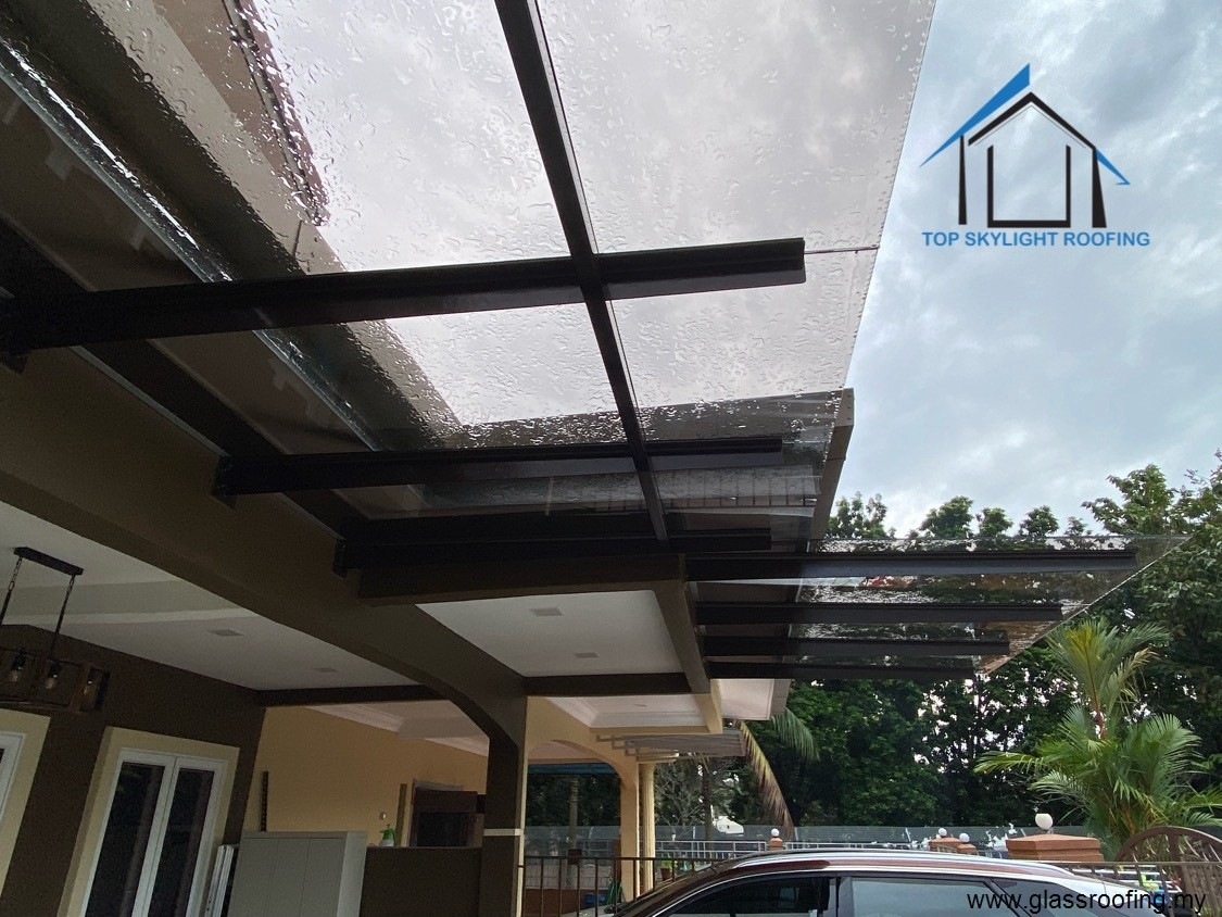 T-Beam Frame Glass Awning T-Beam Glass Awning Roofing & Awning Malaysia Reference Renovation Design 