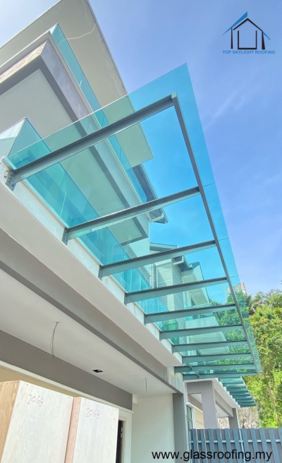 T-Beam Frame Glass Awning