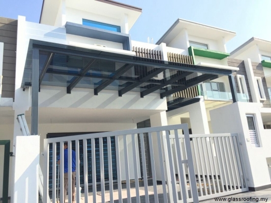 Awning Kaca Bingkai T-Beam